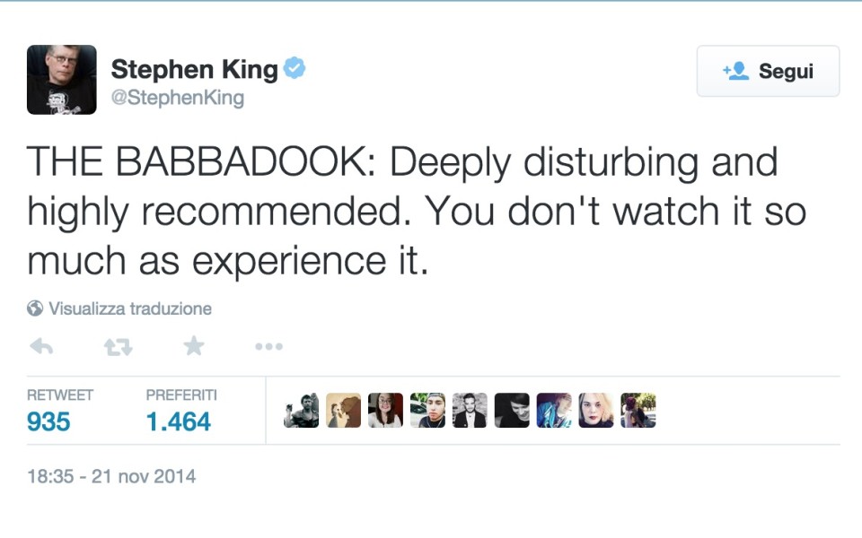 recensione Babadook Stephen King